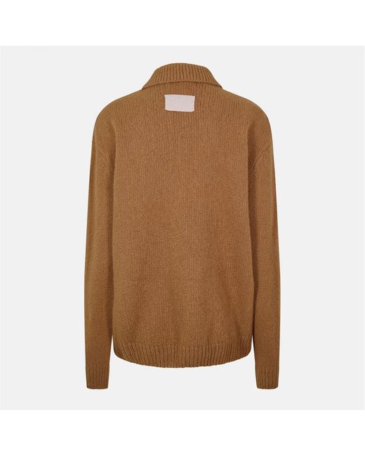 AYA MUSE Brown Knitted Zipper Jacket