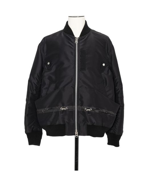 Sacai Black Zip-Up Bomber Jacket for men