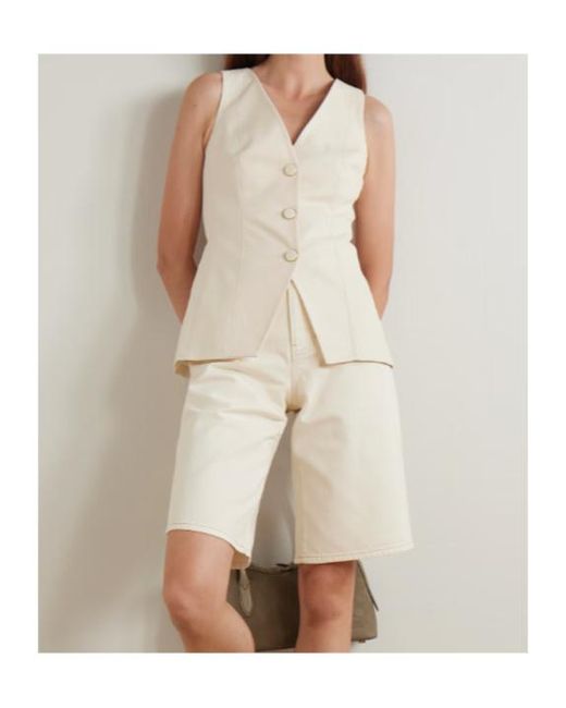Veronica Beard Natural V-Neck Vest