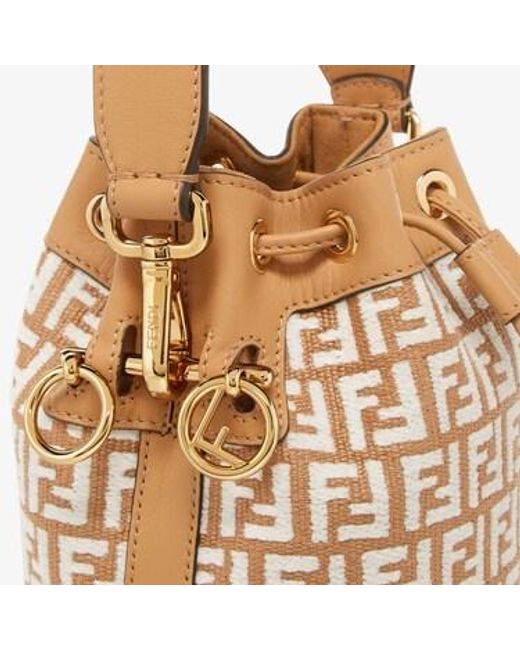 Fendi White Mon Tresor Drawstring Bucket Bag