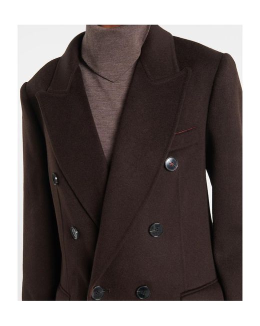 Victoria Beckham Black Double-Breasted Wool And Cashmere Coat