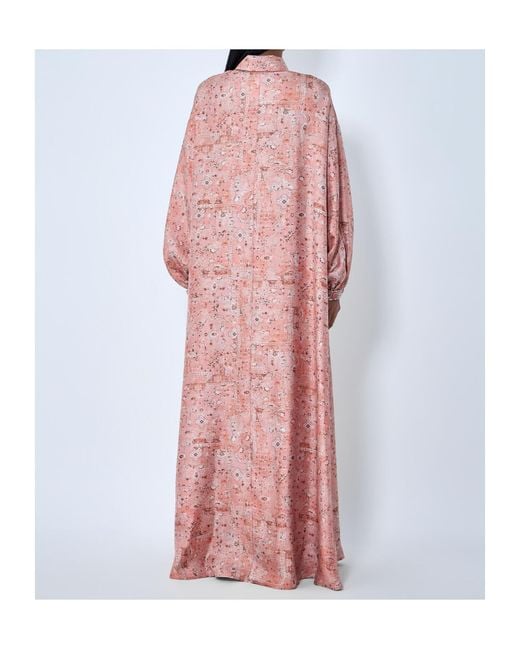 Max Mara Pink Embelished-Collar Printed Dress
