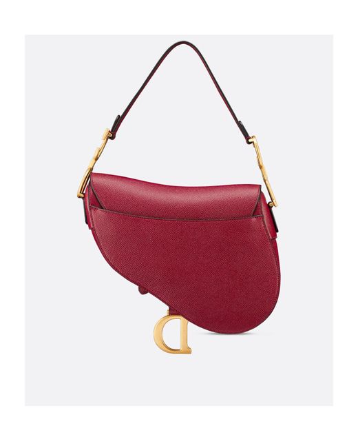 Dior Red Saddle Bag With Strap