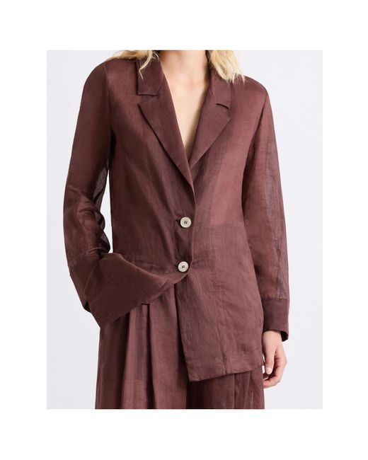 Marella Brown Ramie Blazer