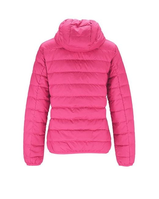 EA7 Pink Logo Hooded Down Jacket