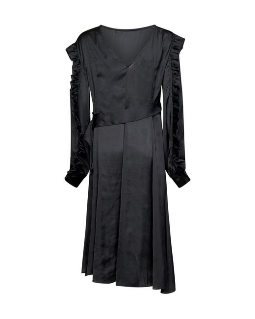 REMAIN Birger Black Asymmetrical Detail Dress