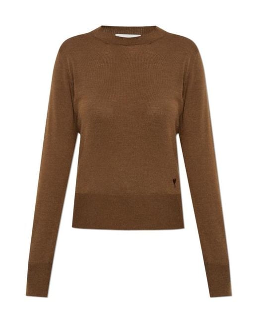AMI Brown Ami De Coeur Sweater