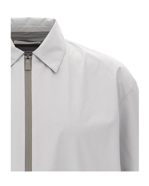 Herno Gray Zip-Up Long-Sleeved Jacket for men