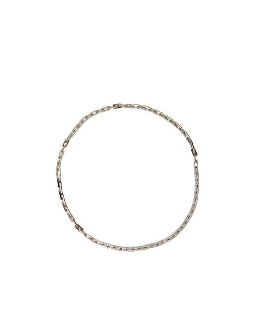 Ambush Metallic A-Chain Logo Engraved Necklace for men