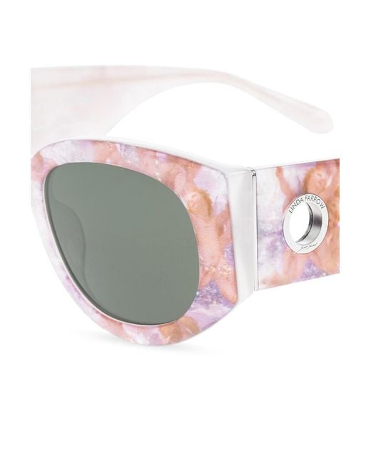 Linda Farrow Metallic X Sara Shakeel Debbie Floral Printed Sunglasses