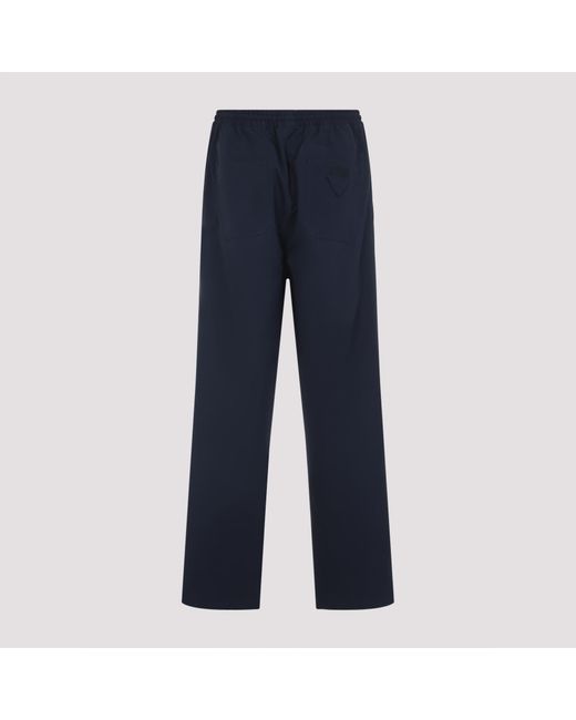 Prada Blue Logo Patch Straight-Leg Trousers for men