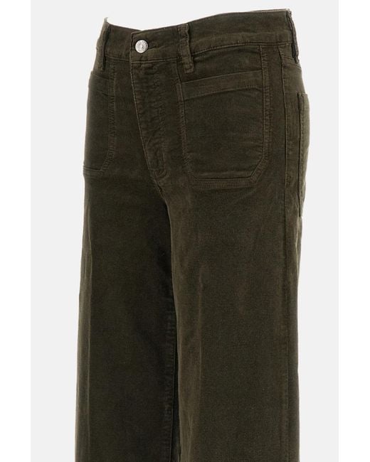 FRAME Green Flared-Leg Corduroy Trousers