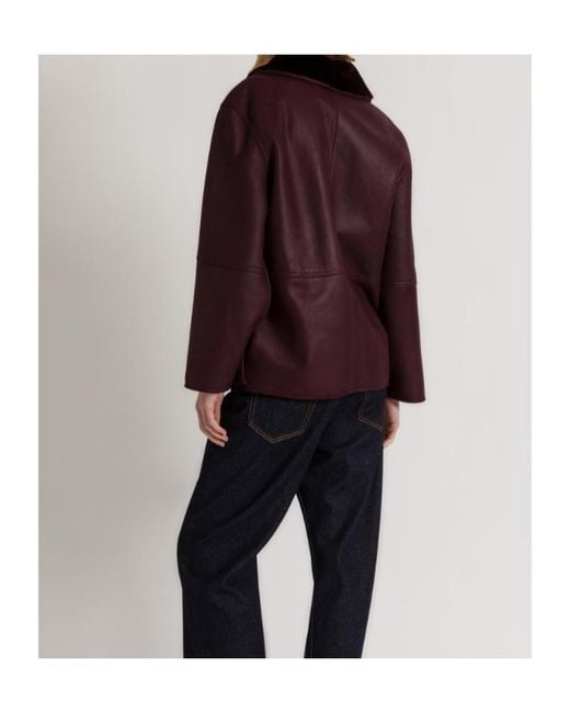 Alberta Ferretti Purple Reversible Short Shearling Coat