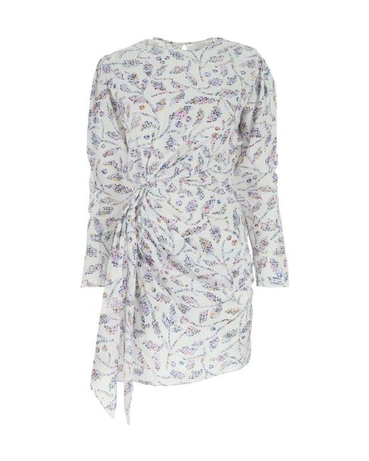 Isabel Marant Gray Isabel Marant Étoile Asymmetric Long Sleeved Mini Dress