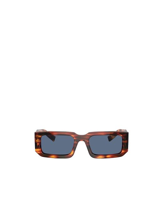 Prada Blue Eyewear Rectangular Frame Sunglasses for men