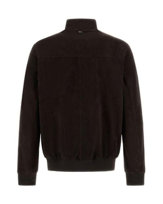 Herno Black Zip-Up High Neck Jacket for men