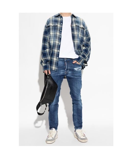 DSquared² White Logo Debossed Crewneck T-Shirt for men