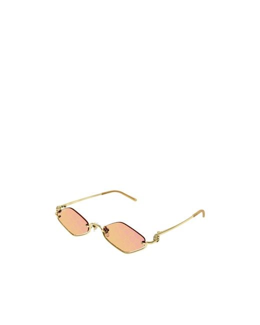 Gucci White Eyewear Geometric Frame Sunglasses