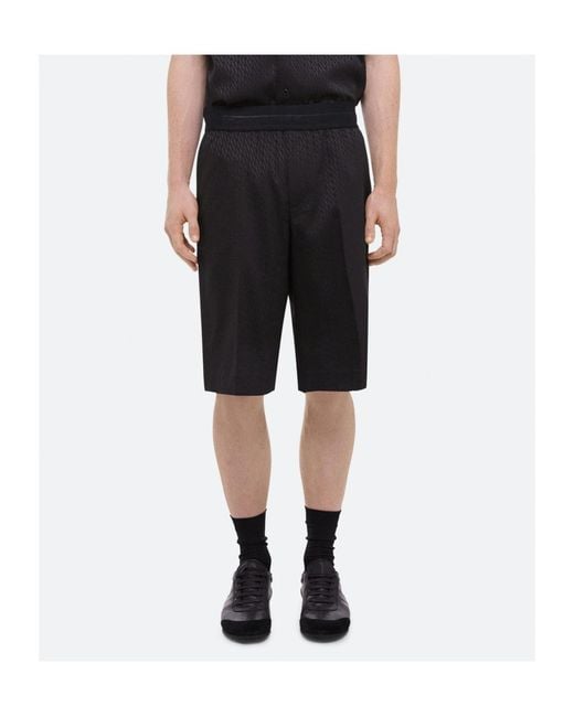 Helmut Lang Black Logo-Jacquard Shorts for men