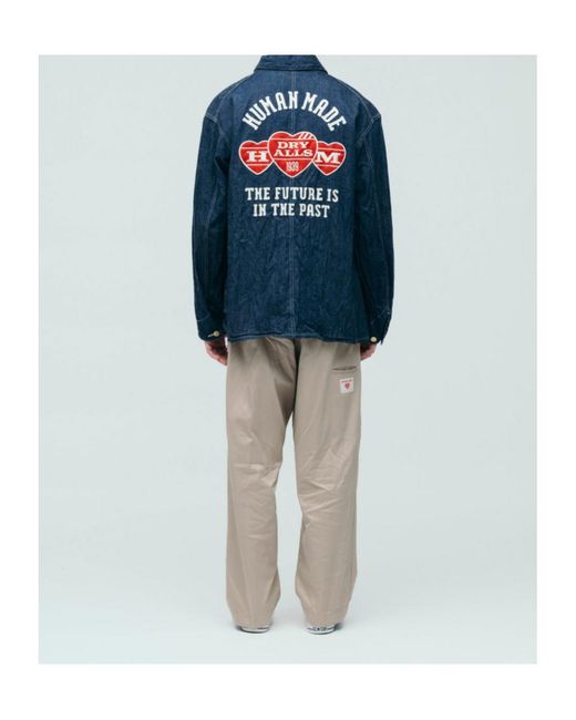 Human Made Blue Collared Long-Sleeved Denim Jacket for men