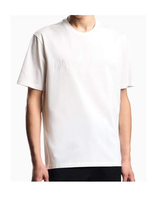 Emporio Armani White Short-Sleeved Crewneck T-Shirt for men