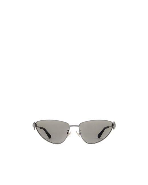 Bottega Veneta White Eyewear Cat-Eye Frame Sunglasses