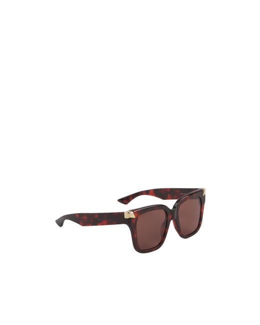 McQueen Brown Eyewear Square Frame Sunglasses