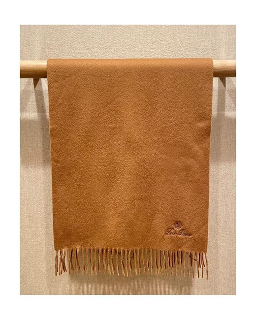 Loro Piana Brown Grande Unita Fringed-Edge Scarf for men