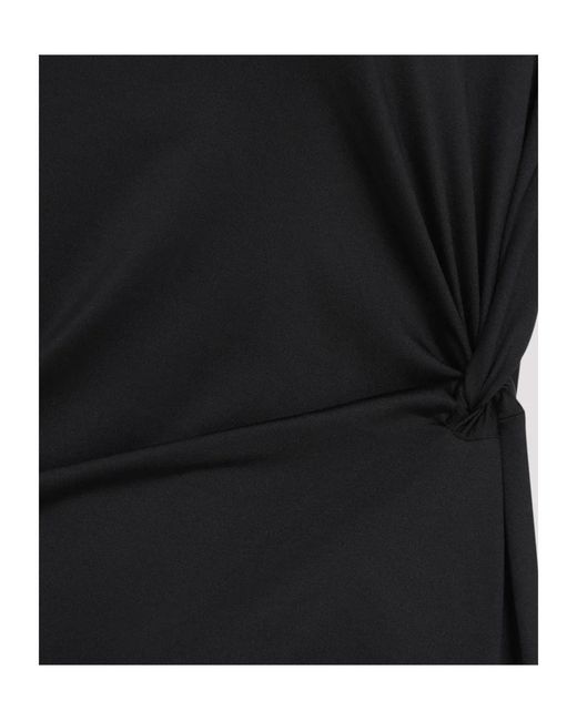 Victoria Beckham Black Asymmetrical Pendant Mid-Length Dress