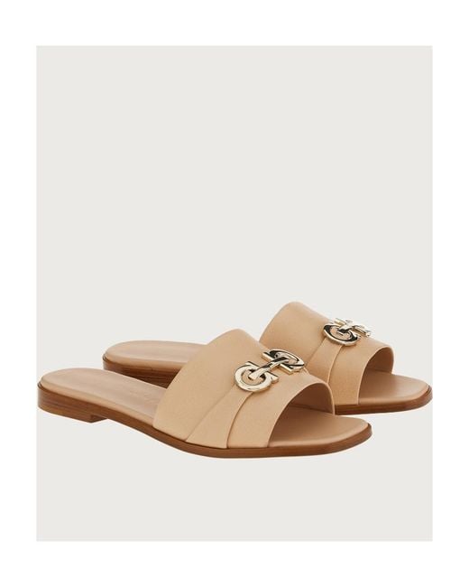Ferragamo White Logo Flip-Flops