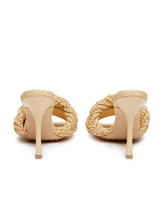 Bottega Veneta Natural Logo Knitting Effect High-Heel Sandals