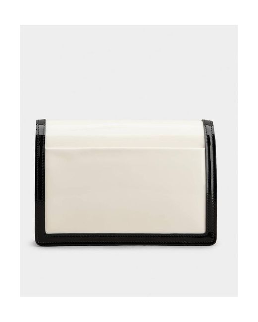 Roger Vivier Natural Belle Vivier Voyage Lacquered Buckle Clutch Bag