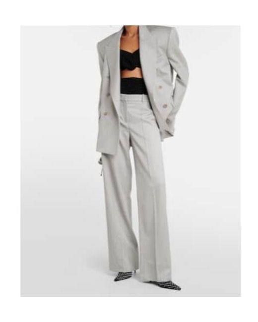 Magda Butrym Gray Mid-Rise Wool Straight Pants
