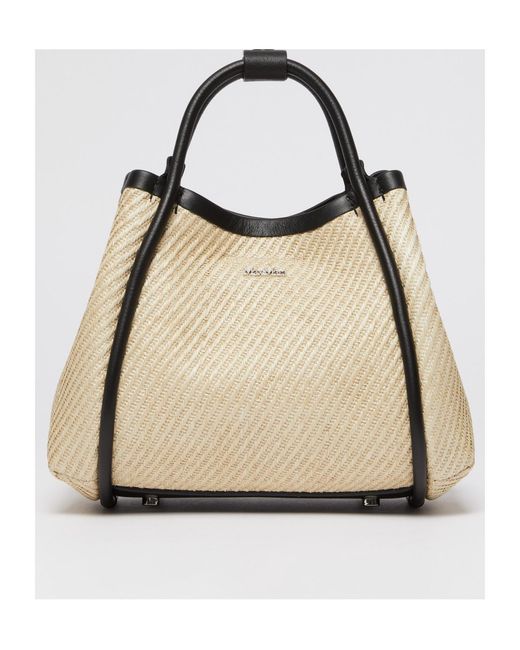 Max Mara Natural Logo Plaque Top Handle Bag