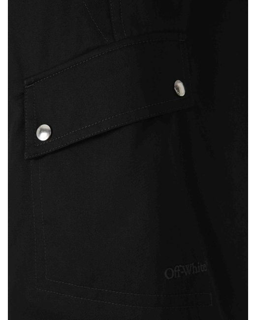 Off-White c/o Virgil Abloh Black Logo Embroidered Cargo Shorts for men