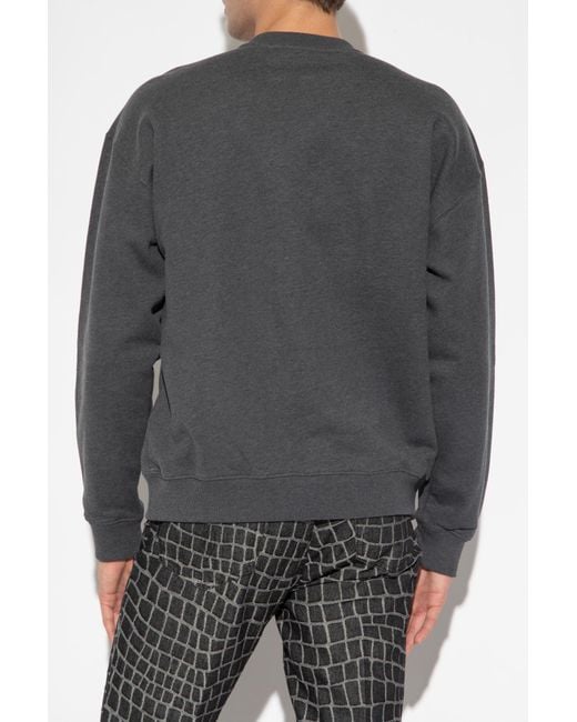 Versace Gray Logo-Embellished Crewneck Sweatshirt for men