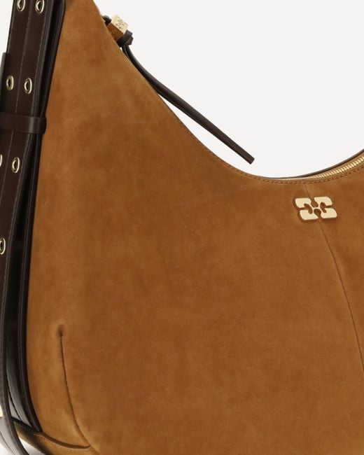 Ganni Brown Medium Hobo Shoulder Bag
