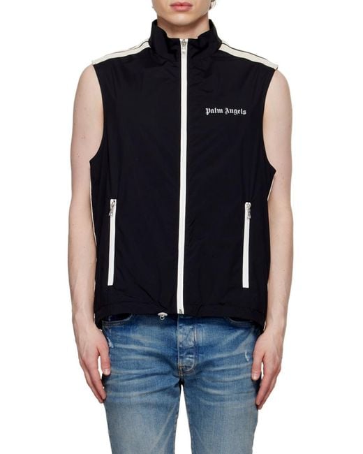Palm Angels Black Logo Printed Vest for men