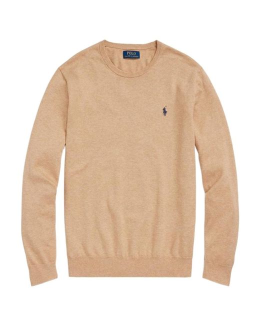Polo Ralph Lauren Natural Logo-Embroidered Crewneck Sweater for men