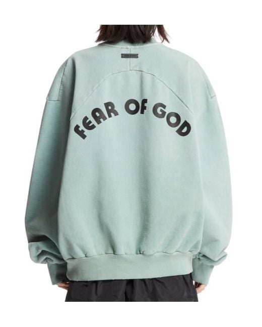 Fear Of God Green Logo-Print Sweatshirt for men