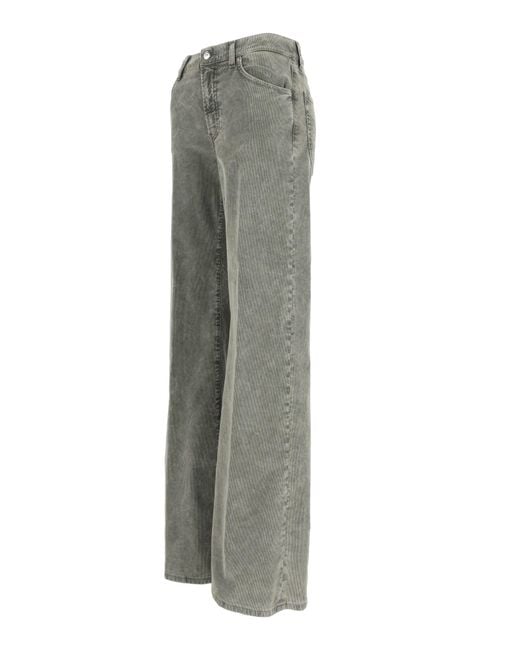 Dondup Gray Logo Patch Straight-Leg Pants