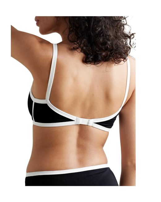 Marysia Swim Black Ligne Two-Tone Bikini Top