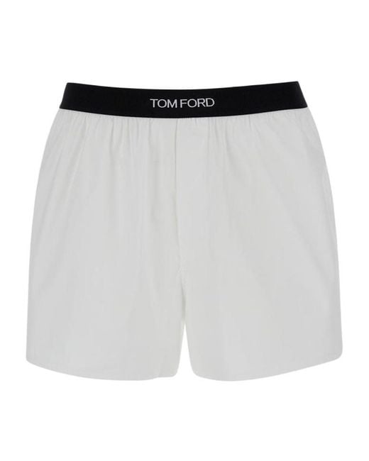 Tom Ford White Logo Waistband Stretched Boxers for men