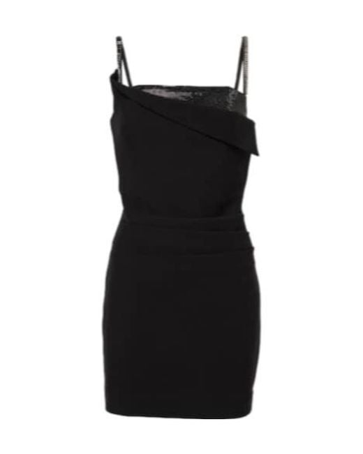 Roland Mouret Black Crystal-Embellished Crêpe Minidress