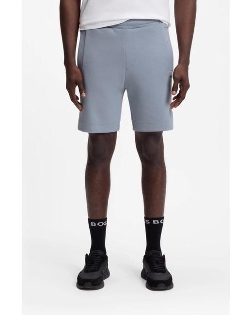 Boss Gray Elastic-Waist Shorts for men