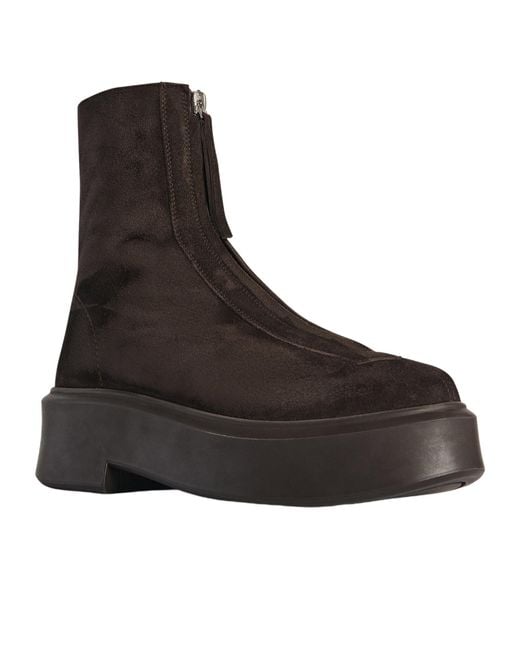 The Row Brown Front Zipped Boots