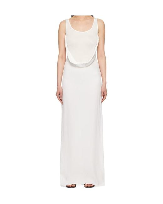 Christopher Esber White Drape Detail Dress