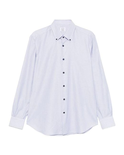 Mazzarelli Blue Cotton Shirt for men