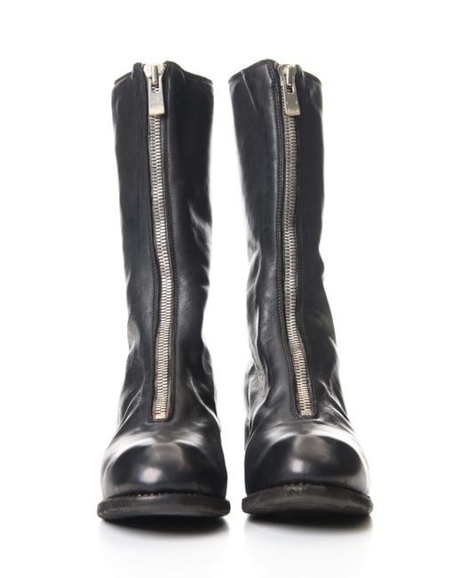 Guidi Black Pl9 Front Zipper Boots