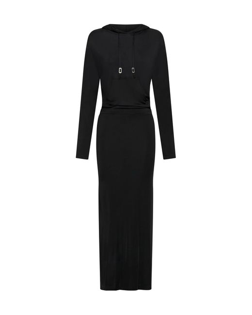 Dion Lee Black Cut-Out Gathered Hooded Maxi Dress